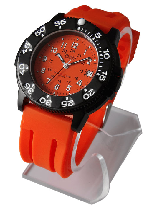 Del Mar Sand Key Orange Dial Rubber Strap Watch 50386