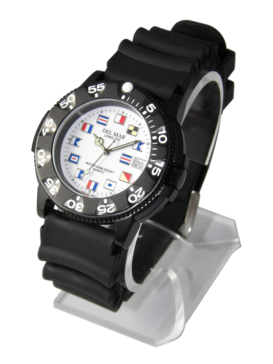 Del Mar Sand Key His & Hers White Nautical Dial Watch Set | 200M Water Resistant