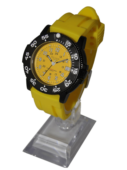 Del Mar Sand Key Yellow Dial Rubber Strap Watch 50384