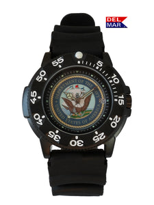 Del Mar Men's Navy Sailor Military Watch - Black Strap #50518