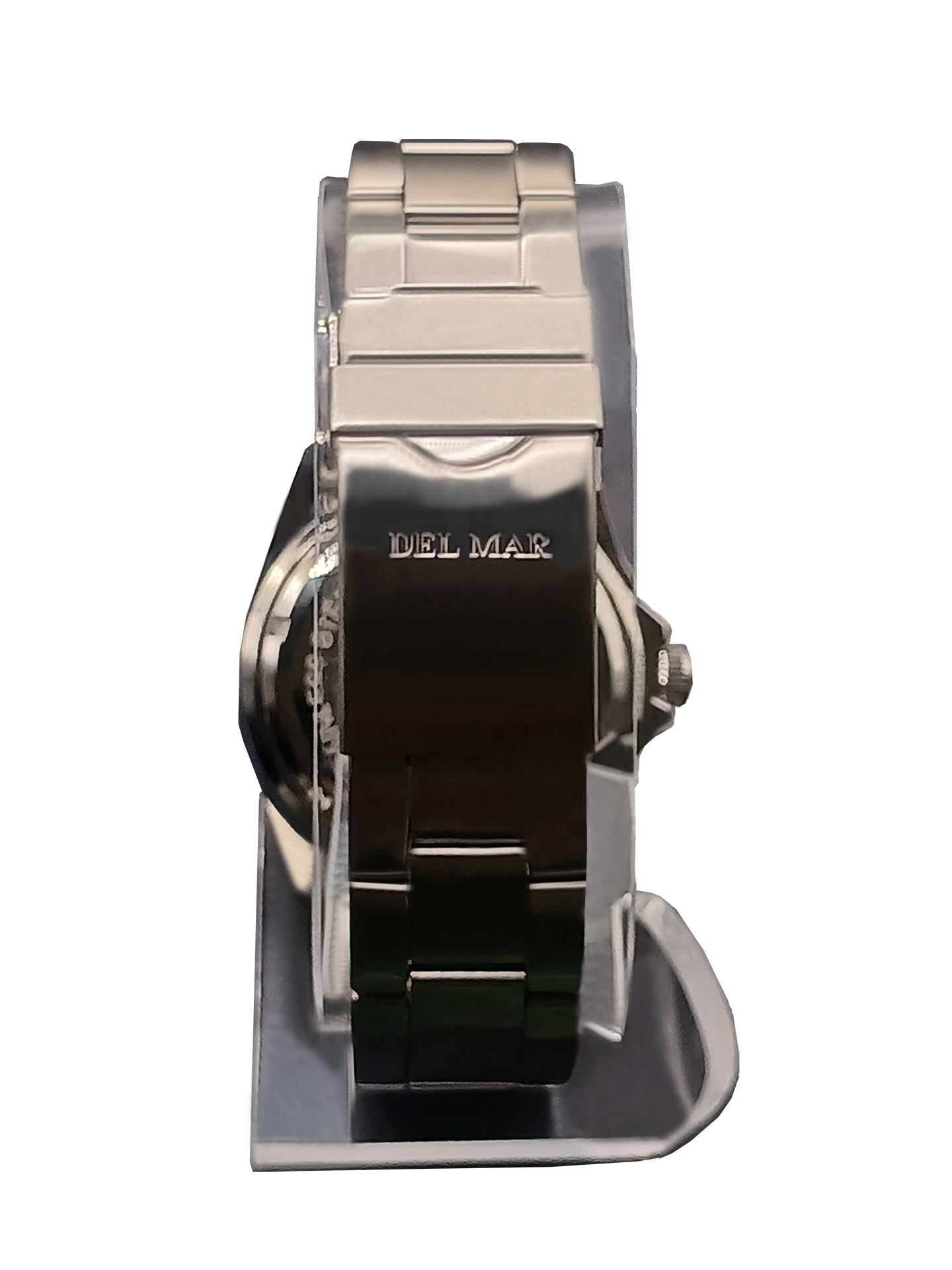 Del Mar Coronado Black Dial Red & Black Bezel Watch 50125 | Stainless Steel