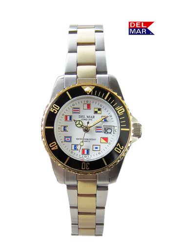 Ladies Long Life Classic Nautical Two-Tone Bracelet Watch #50122