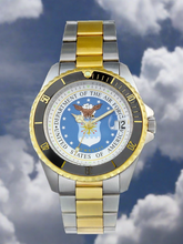 Del Mar Watches Men's Air Force Military Watch - Two Tone Bracelet
