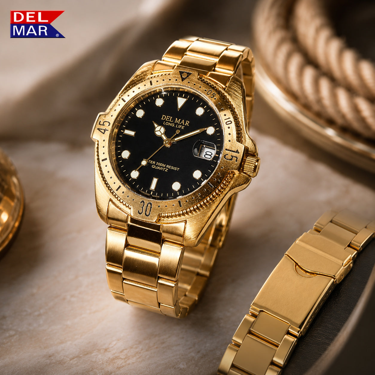 Restore the look, fit, and finish of your Del Mar Admiral watch with a genuine gold-plated replacement bracelet.
