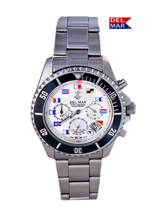 Miyota Nautical White Dial Chronograph Watch #50214