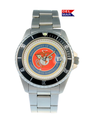 Del Mar Watches Men's Marine Military Watch - Stainless Steel Bracelet #50492