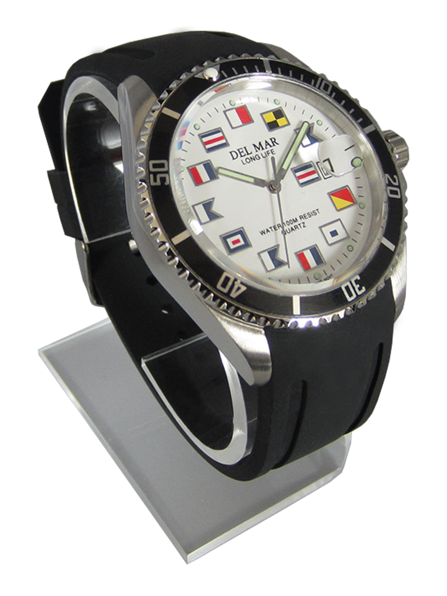 Del Mar Watches Catalina Sportstrap: Men's / Youth White Face, 46mm, 200m  Water Resistant #50378