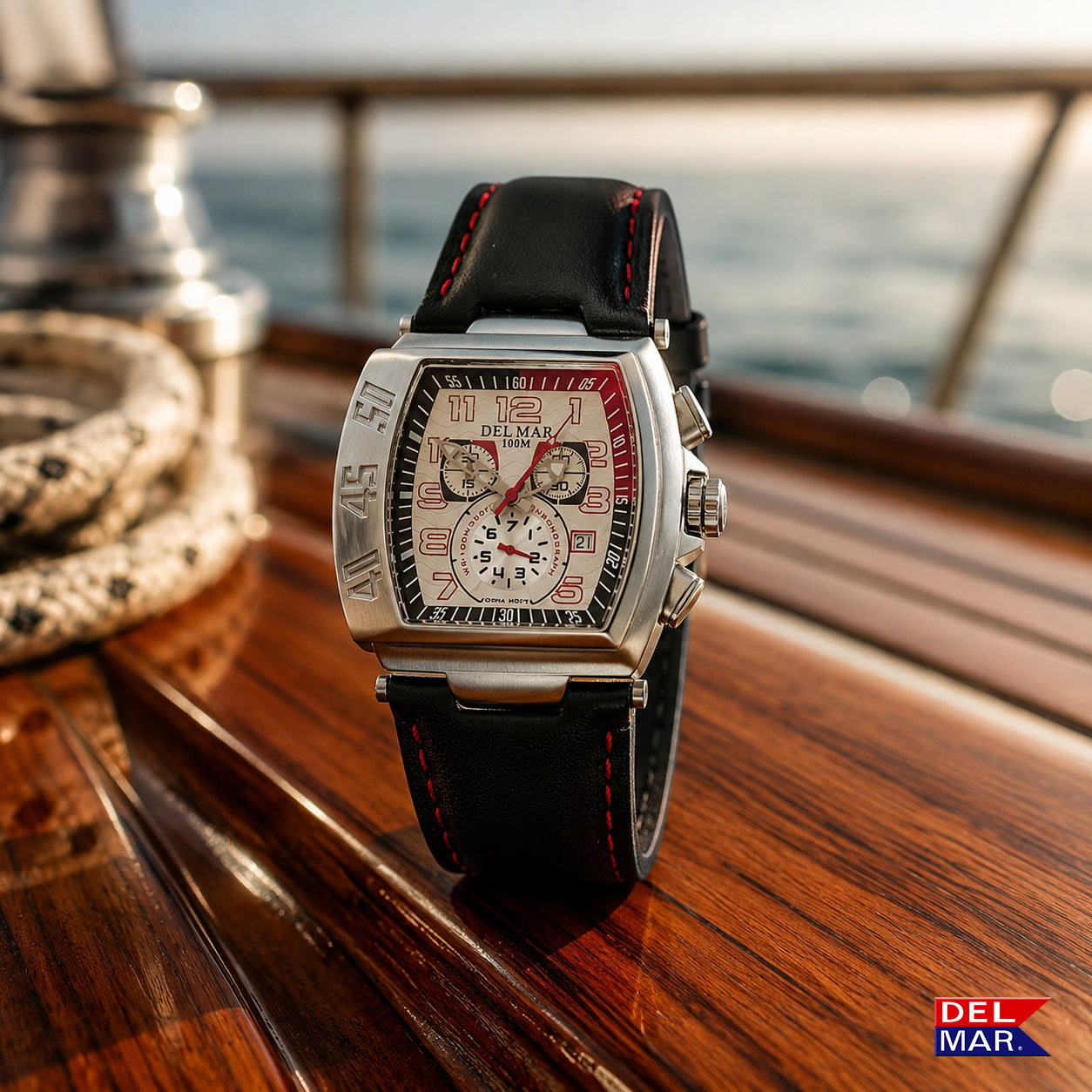 The Del Mar Chronograph Collection combines stopwatch functionality with bold multi-dial design, offering watches built for both performance and style.
