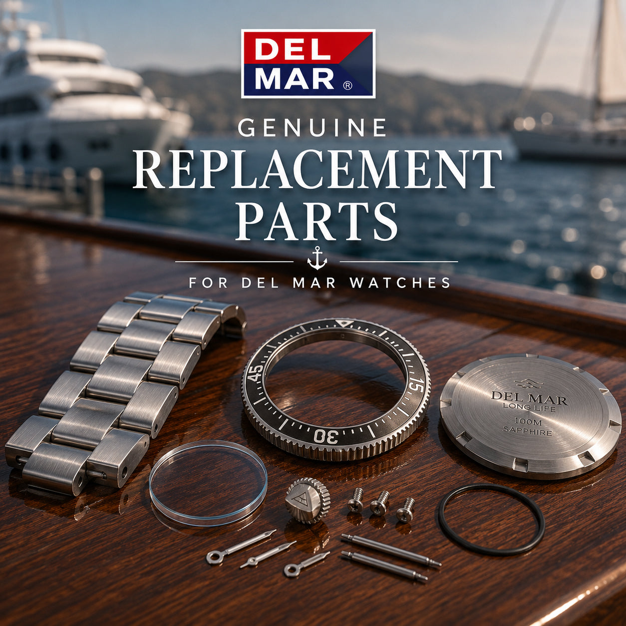 Keep your Del Mar Watch running smoothly and looking its best with Genuine Del Mar Replacement Parts.