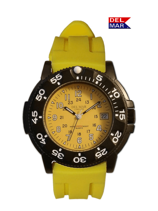 Del Mar Sand Key Yellow Dial Rubber Strap Watch 50384