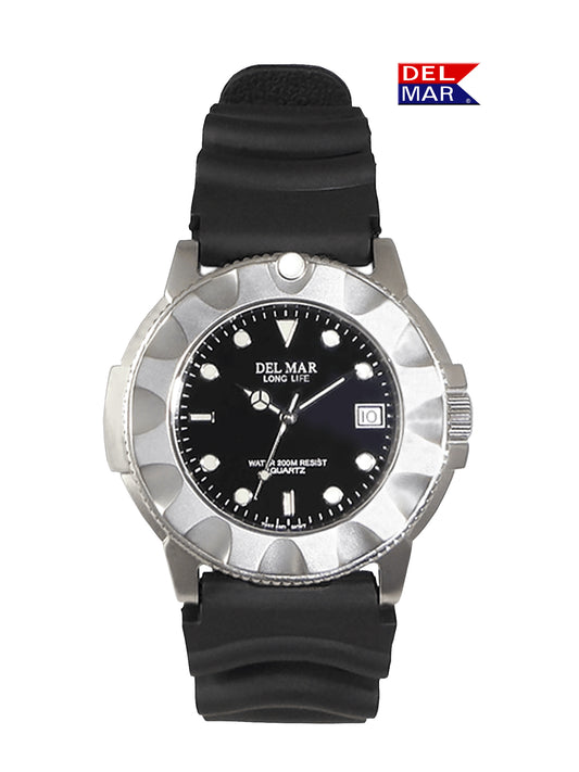 Del Mar Sand Key Black Dial Rubber Strap Watch 50524