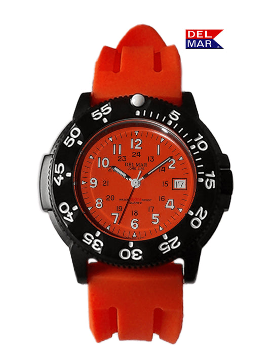 Del Mar Sand Key Orange Dial Rubber Strap Watch 50386