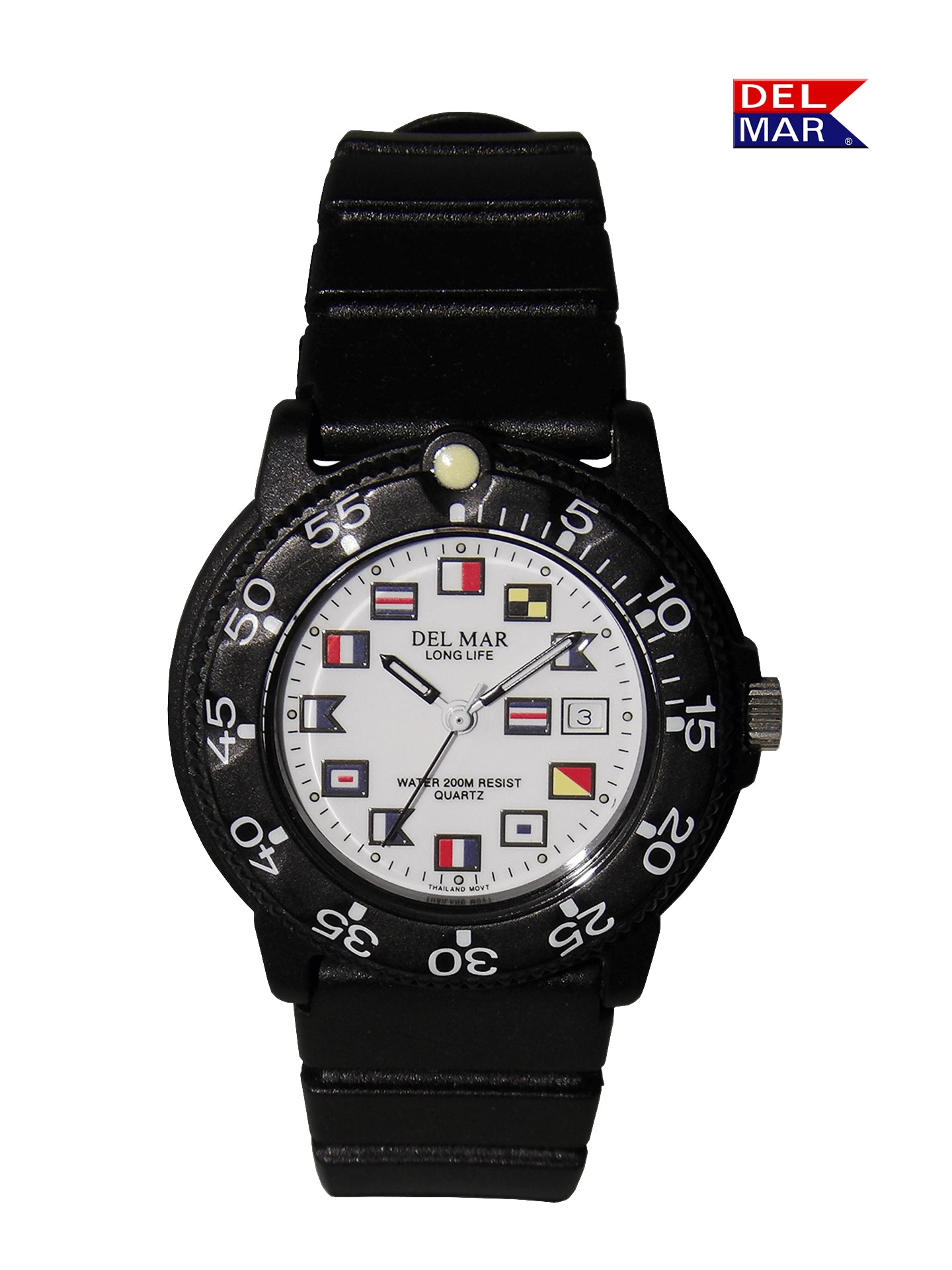 Del Mar Sand Key Ladies White Nautical Dial Dive Watch 200M #50294
