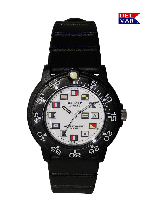 Del Mar Sand Key Ladies White Nautical Dial Dive Watch 200M #50294