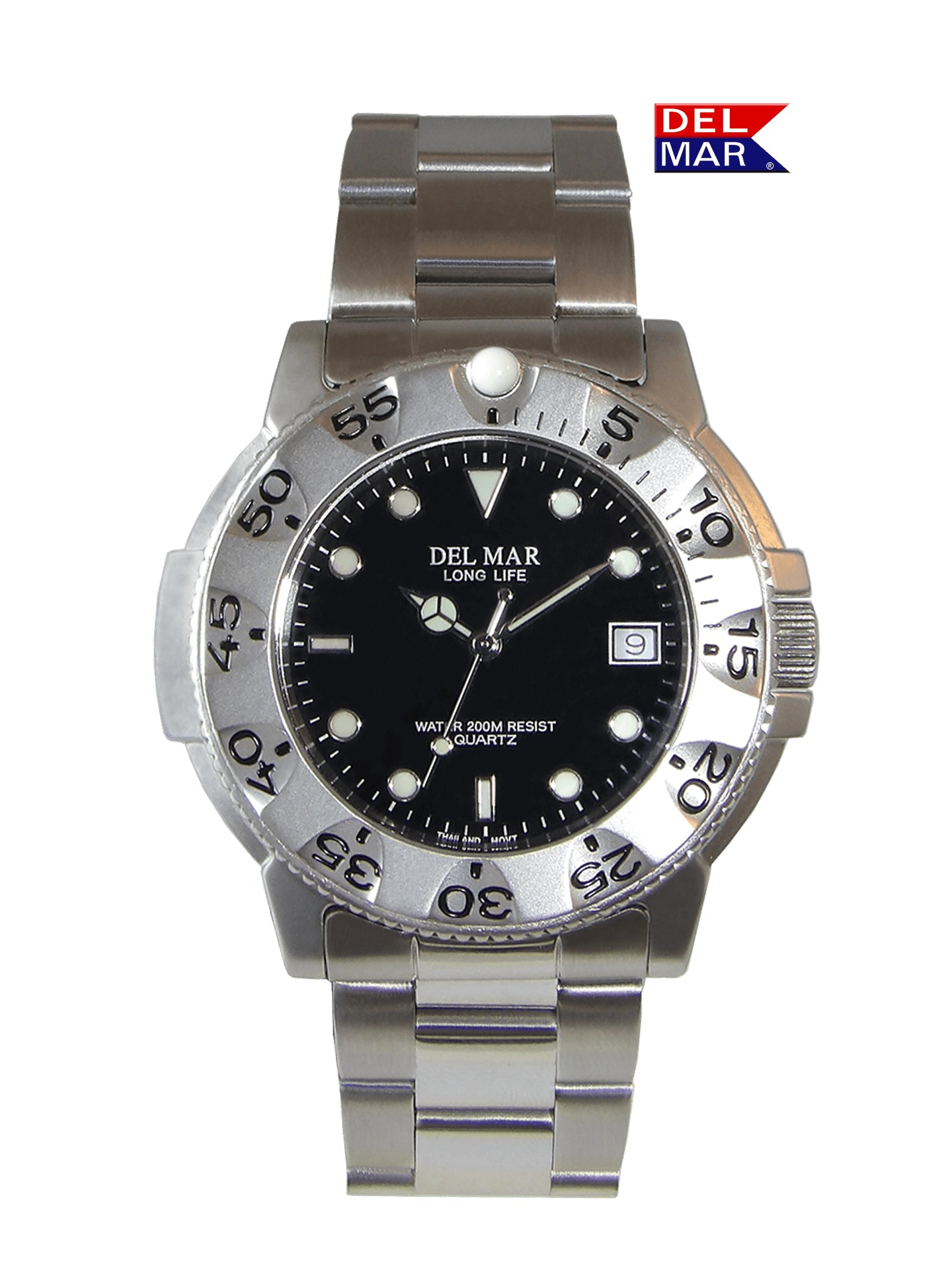 The Del Mar Sand Key 50523 is a fully stainless steel dive-style watch designed for everyday durability