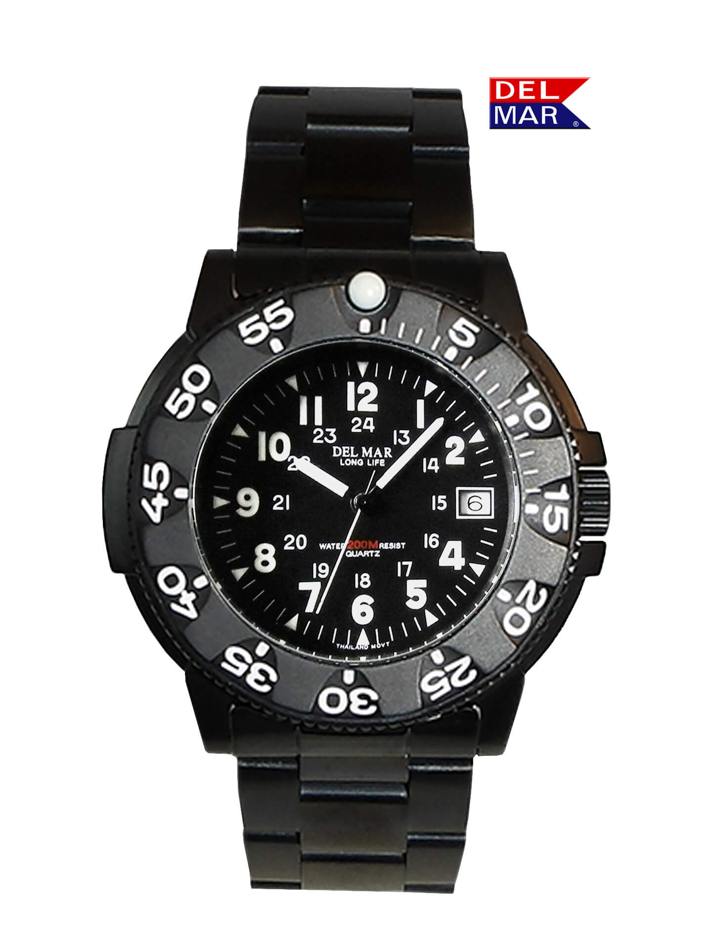 Del Mar Sand Key Black Dial Metal Bracelet Watch 50516