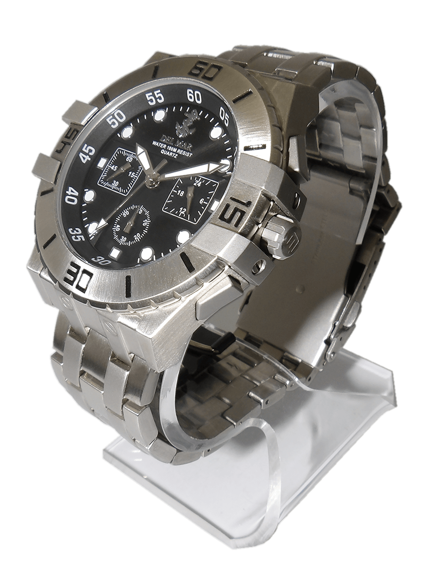 Men's All Stainless Steel Chronograph Watch 100M #50211