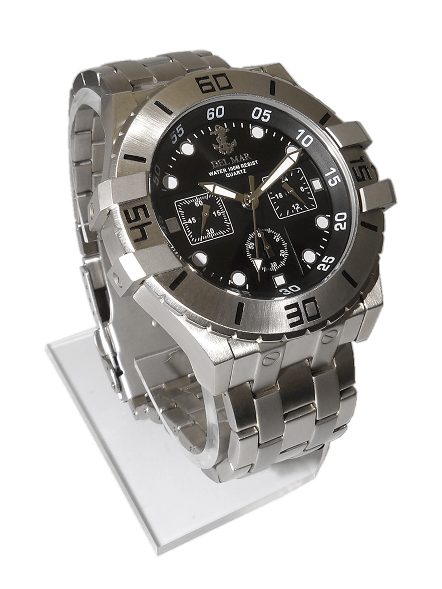 Men's All Stainless Steel Chronograph Watch 100M #50211