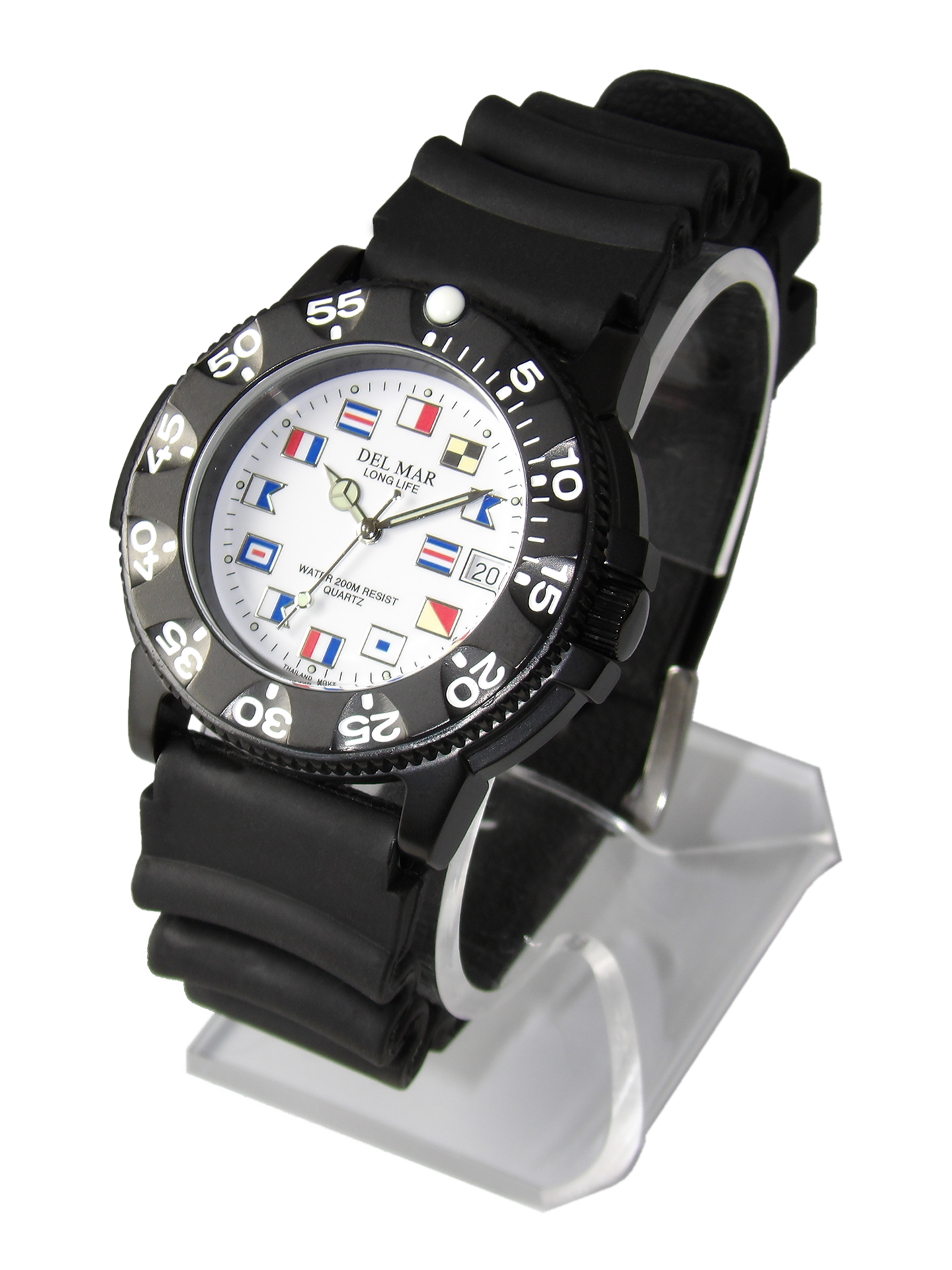 Del Mar Sand Key His & Hers White Nautical Dial Watch Set | 200M Water Resistant