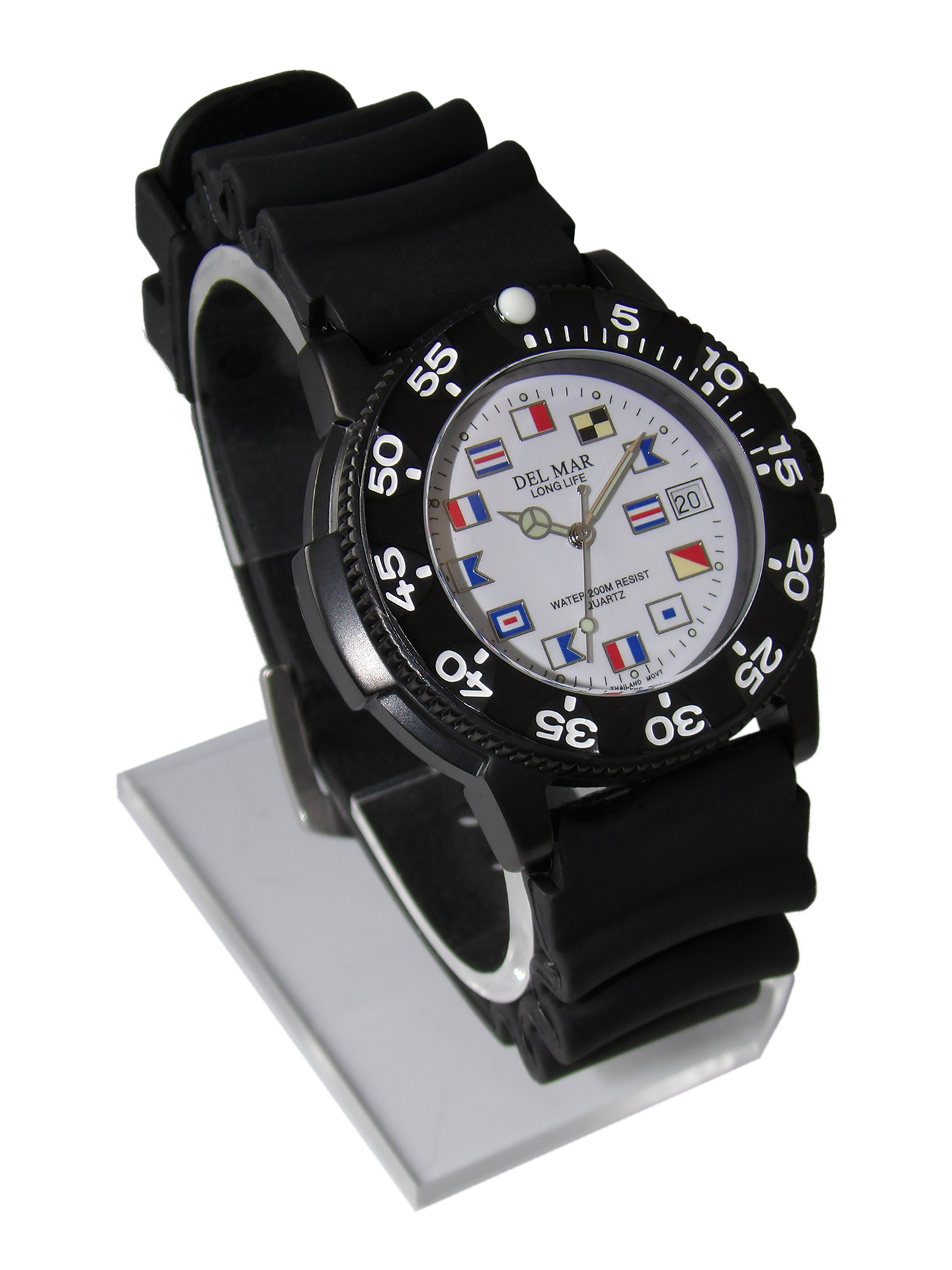 Del Mar Sand Key His & Hers White Nautical Dial Watch Set | 200M Water Resistant