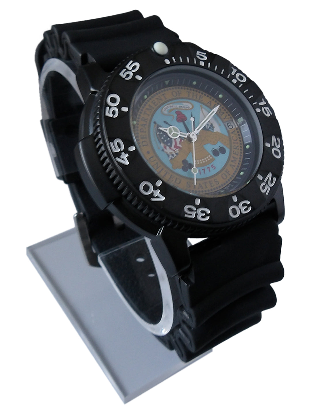 Del Mar Men's Army Military Watch, Stainless Steel Case, Black Strap #50521