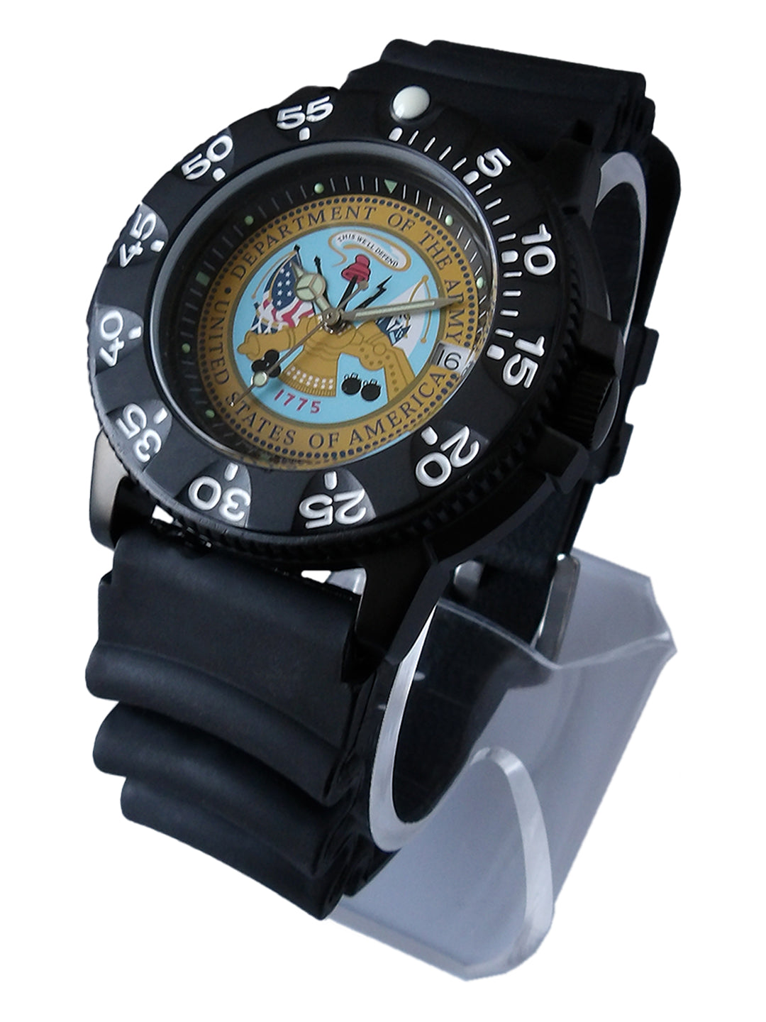 Del Mar Men's Army Military Watch, Stainless Steel Case, Black Strap #50521