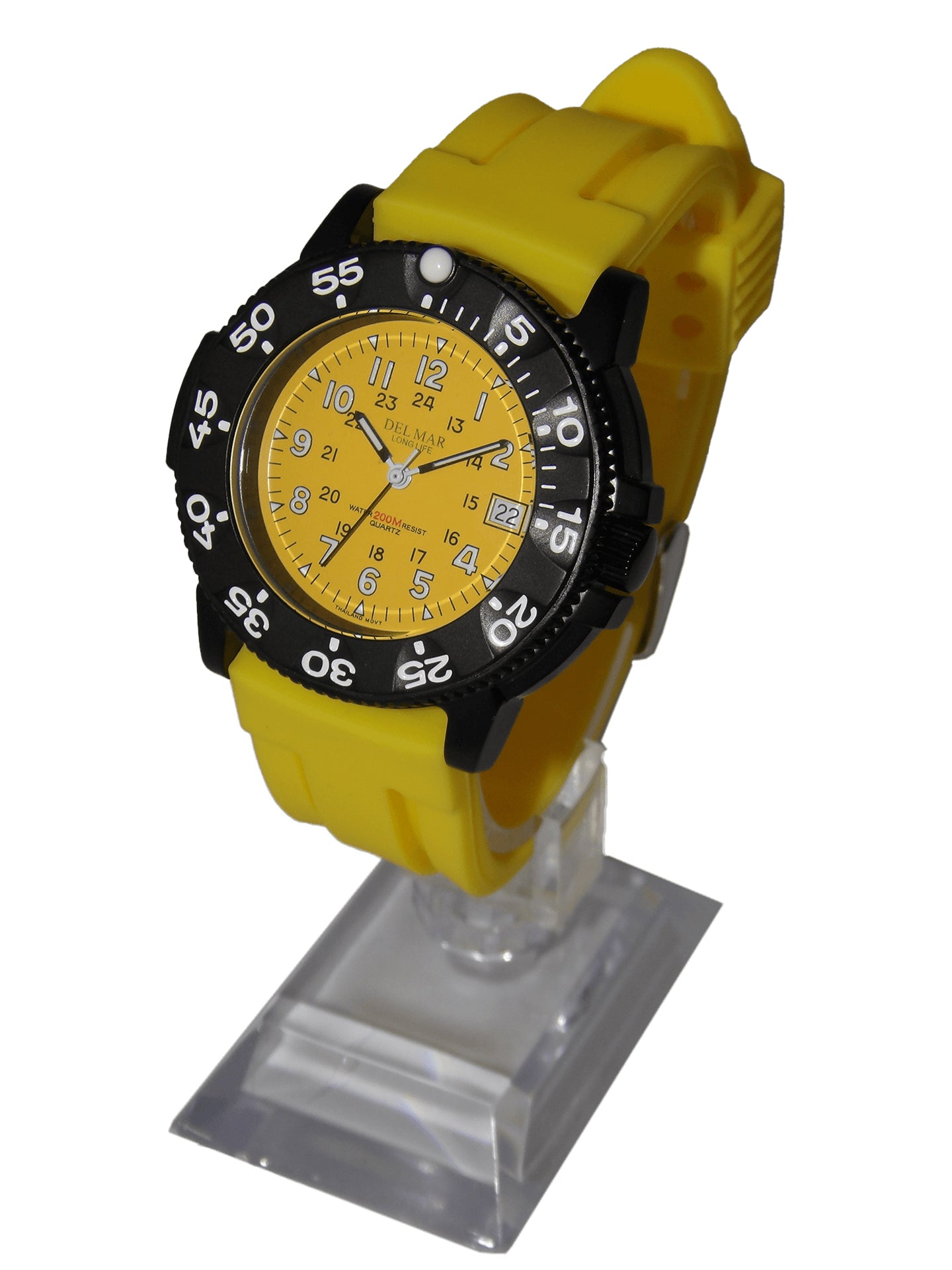 Del Mar Sand Key Yellow Dial Rubber Strap Watch 50384