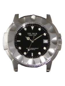 Del Mar Men's Sand Key Watch, Steel Case, Black Dial & Strap #50524