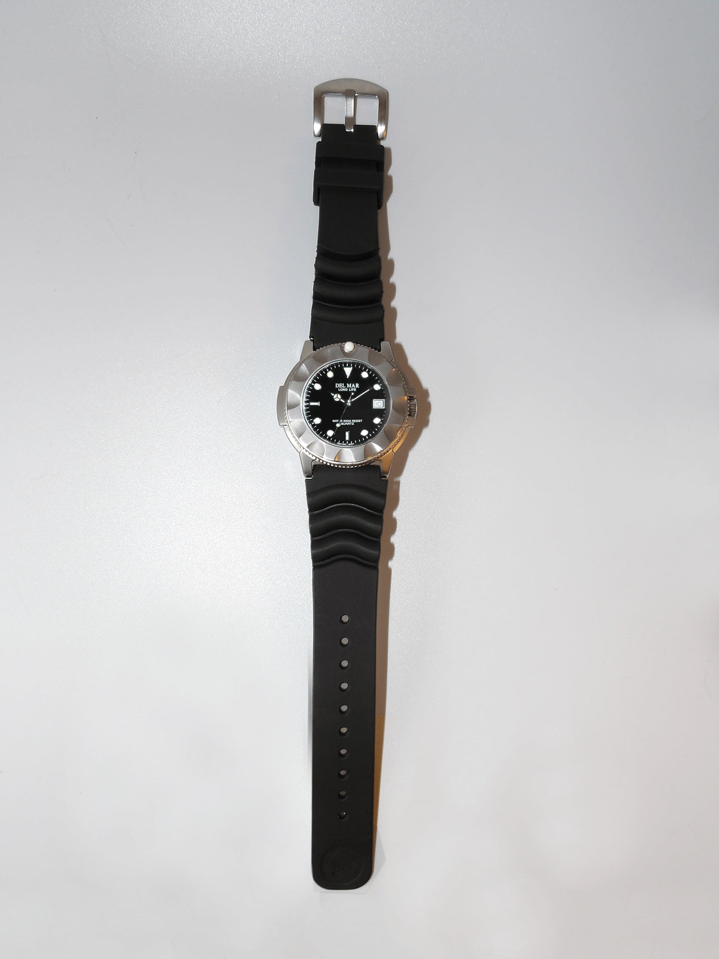 Del Mar Sand Key Black Dial Rubber Strap Watch 50524