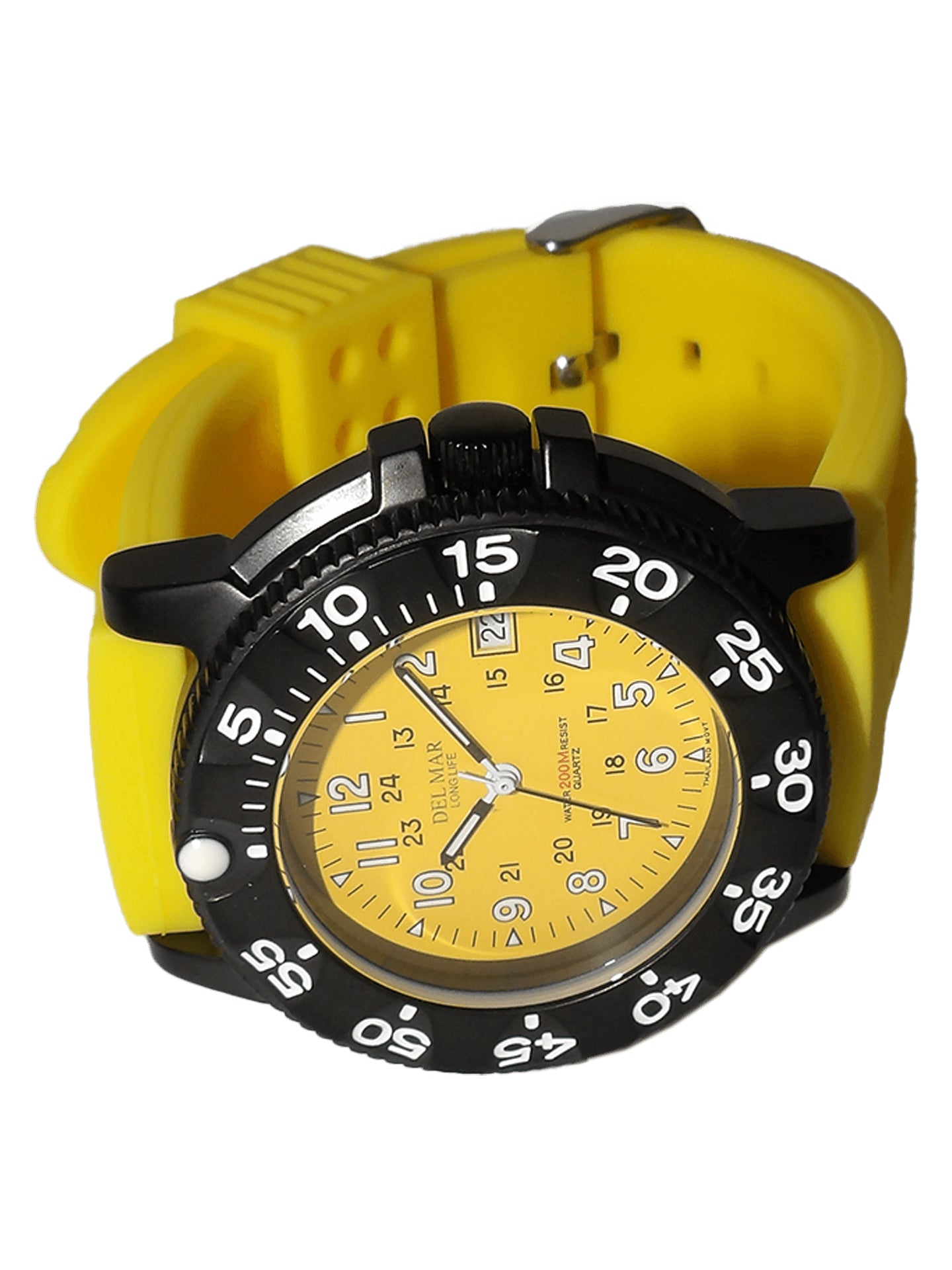 Del Mar Sand Key Yellow Dial Rubber Strap Watch 50384