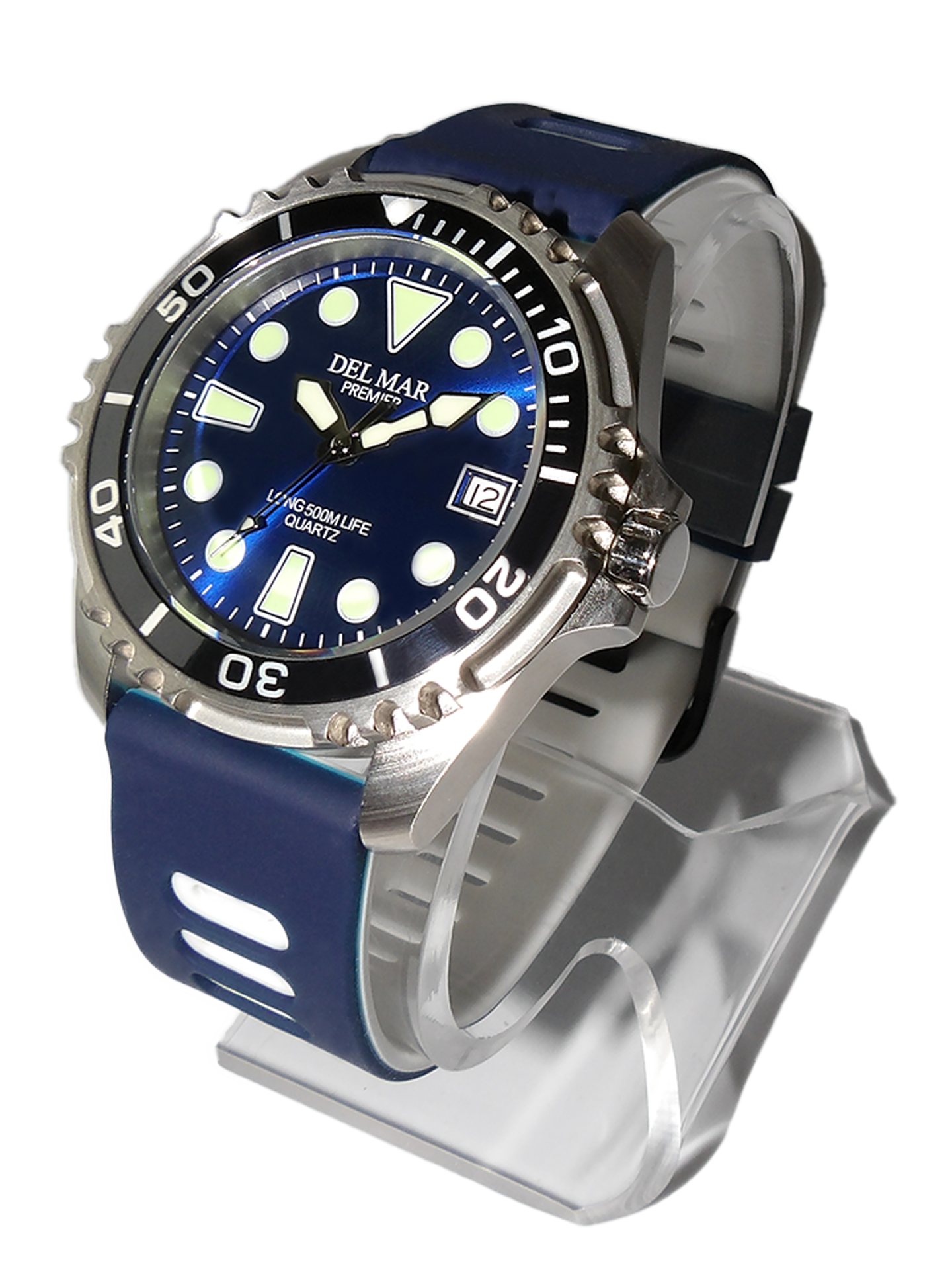 Del Mar Pro Dive 500M – Blue Dial / White & Black Strap #50426