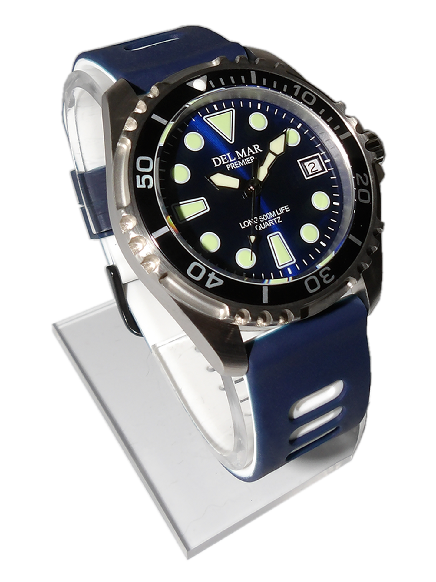 Del Mar Pro Dive 500M – Blue Dial / White & Black Strap #50426