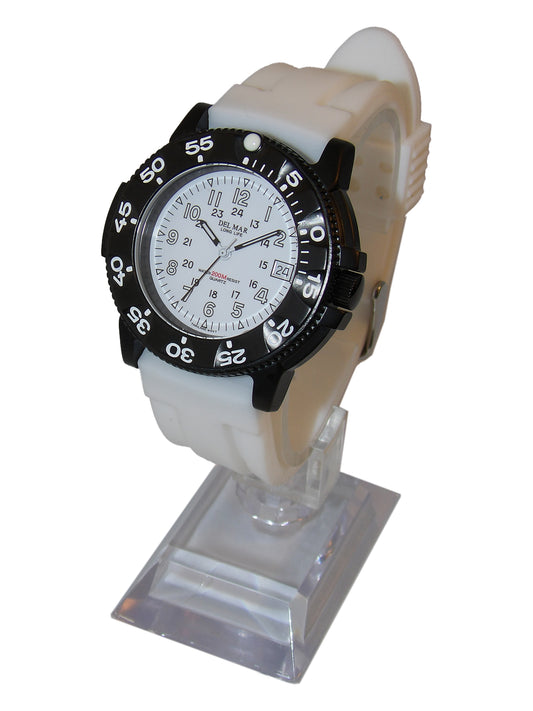 Del Mar Sand Key White Dial Rubber Strap Watch 50385