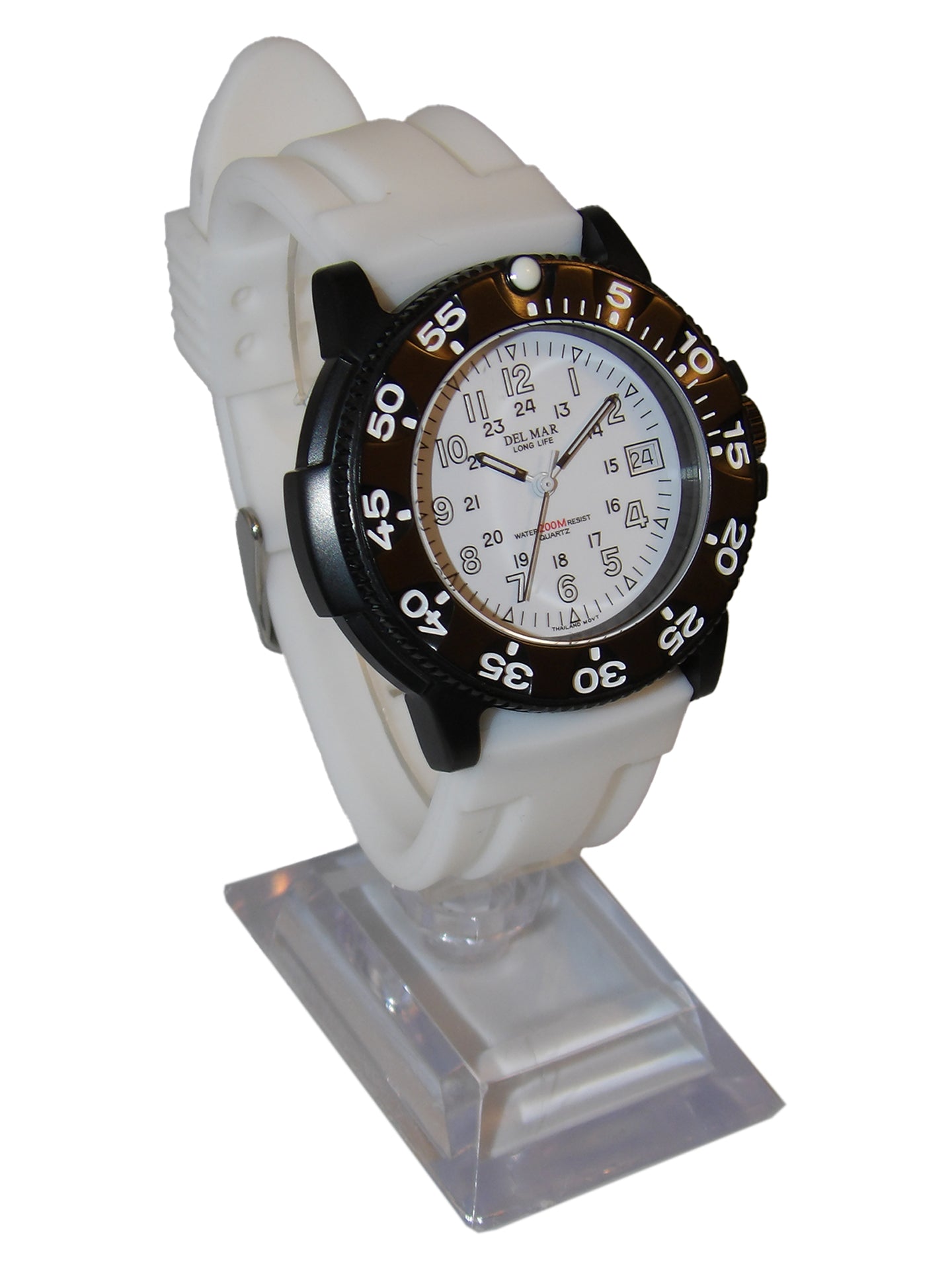 Del Mar Sand Key White Dial Rubber Strap Watch 50385