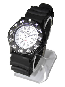 Men's Sand Key Dive 200 M White Face, PU Rubber Strap #50513