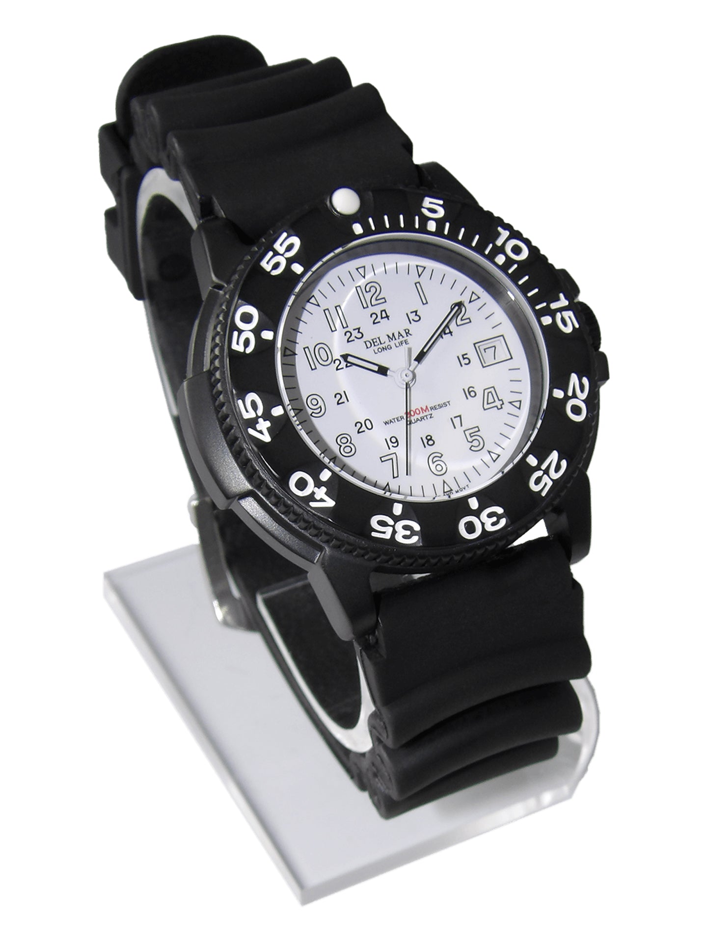 Men’s Sand Key Dive Watch – 200M Water Resistant, White Dial, Rubber Strap #50513