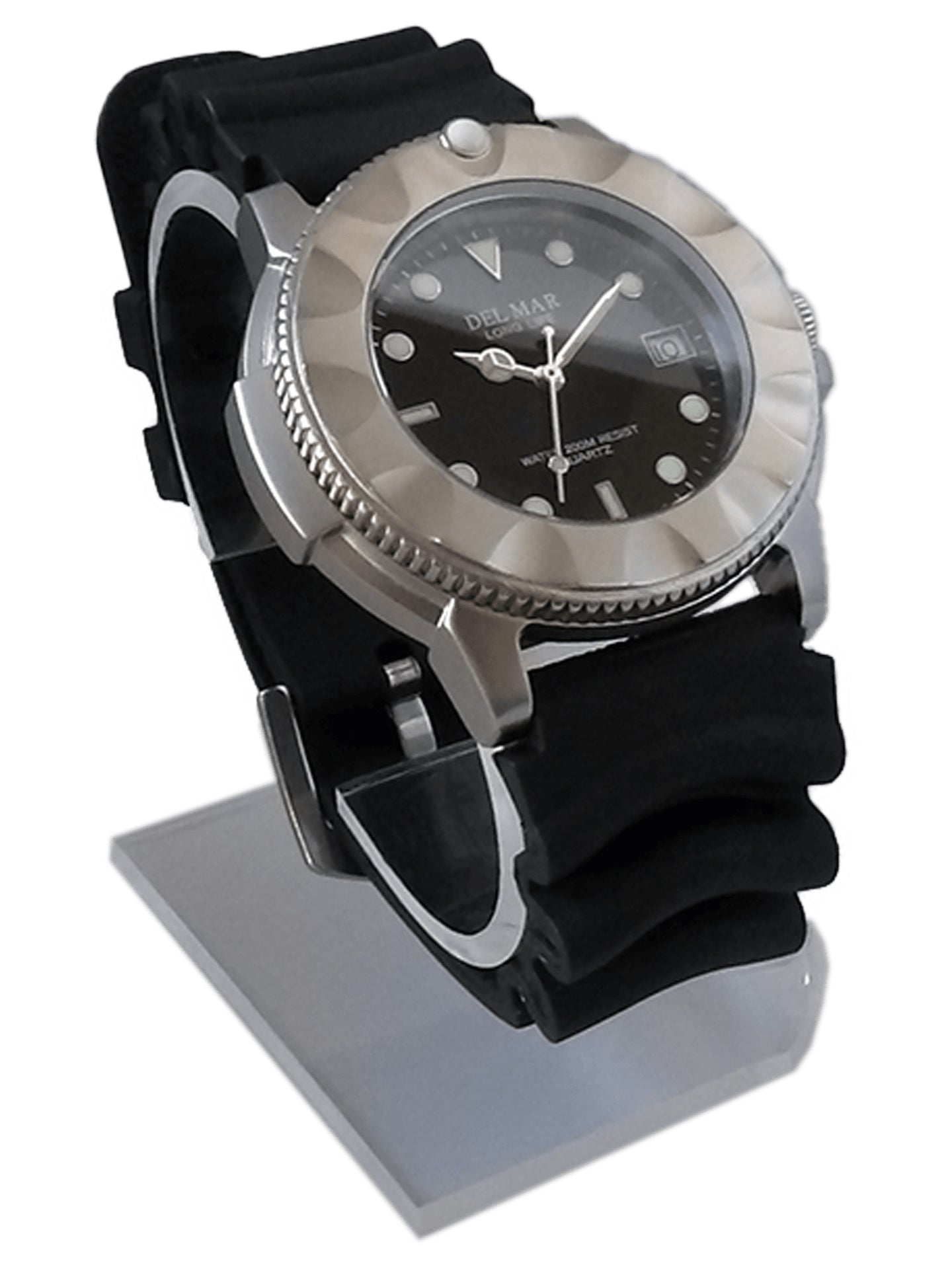 Del Mar Sand Key Black Dial Rubber Strap Watch 50524