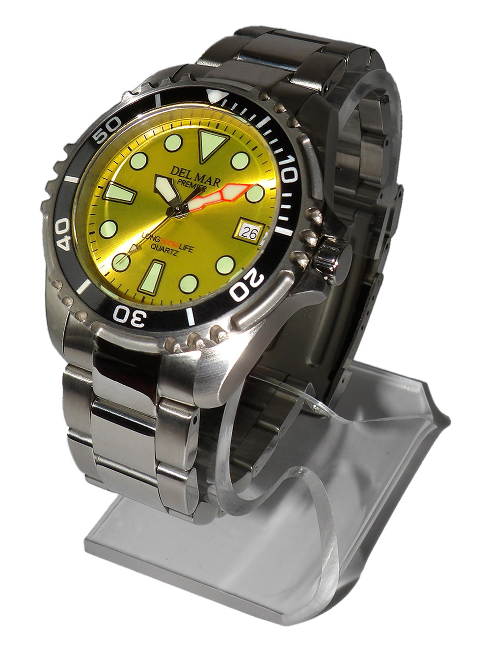 Del Mar Pro Dive 500M – Yellow Dial / Stainless Steel Bracelet #50423