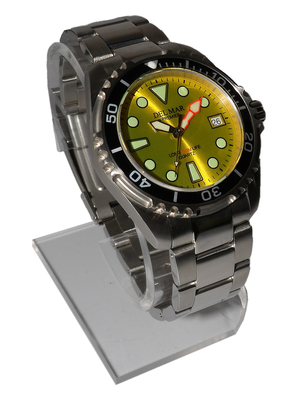 Del Mar Pro Dive 500M – Yellow Dial / Stainless Steel Bracelet #50423