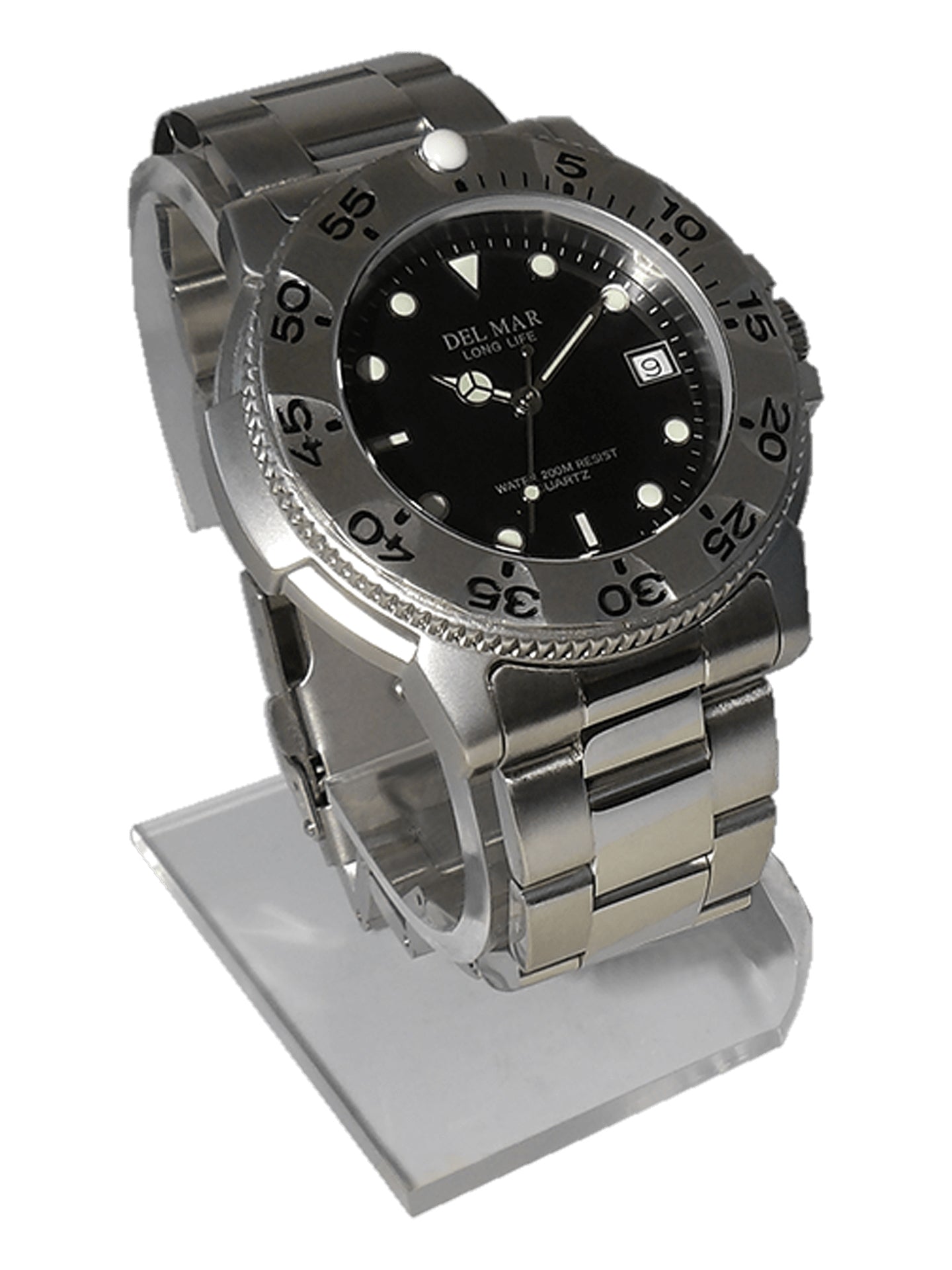 Del Mar Dive 200 Black Dial Watch | 200M Stainless Steel Dive Watch