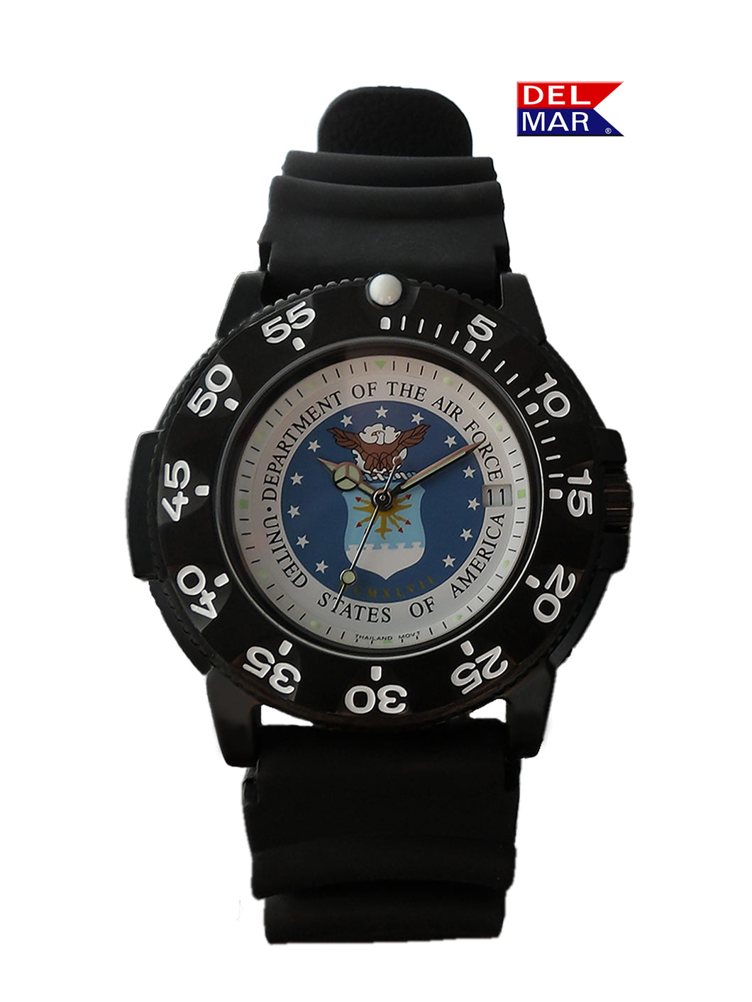  Del Mar Men's U.S. Air Force Military Watch - Black Strap #50520