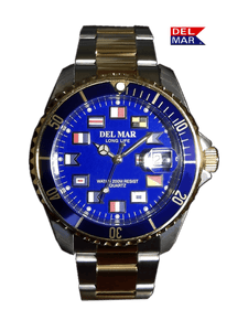 Del Mar Watches Men's Long Life Nautical Blue Face & Bezel Watch #50407