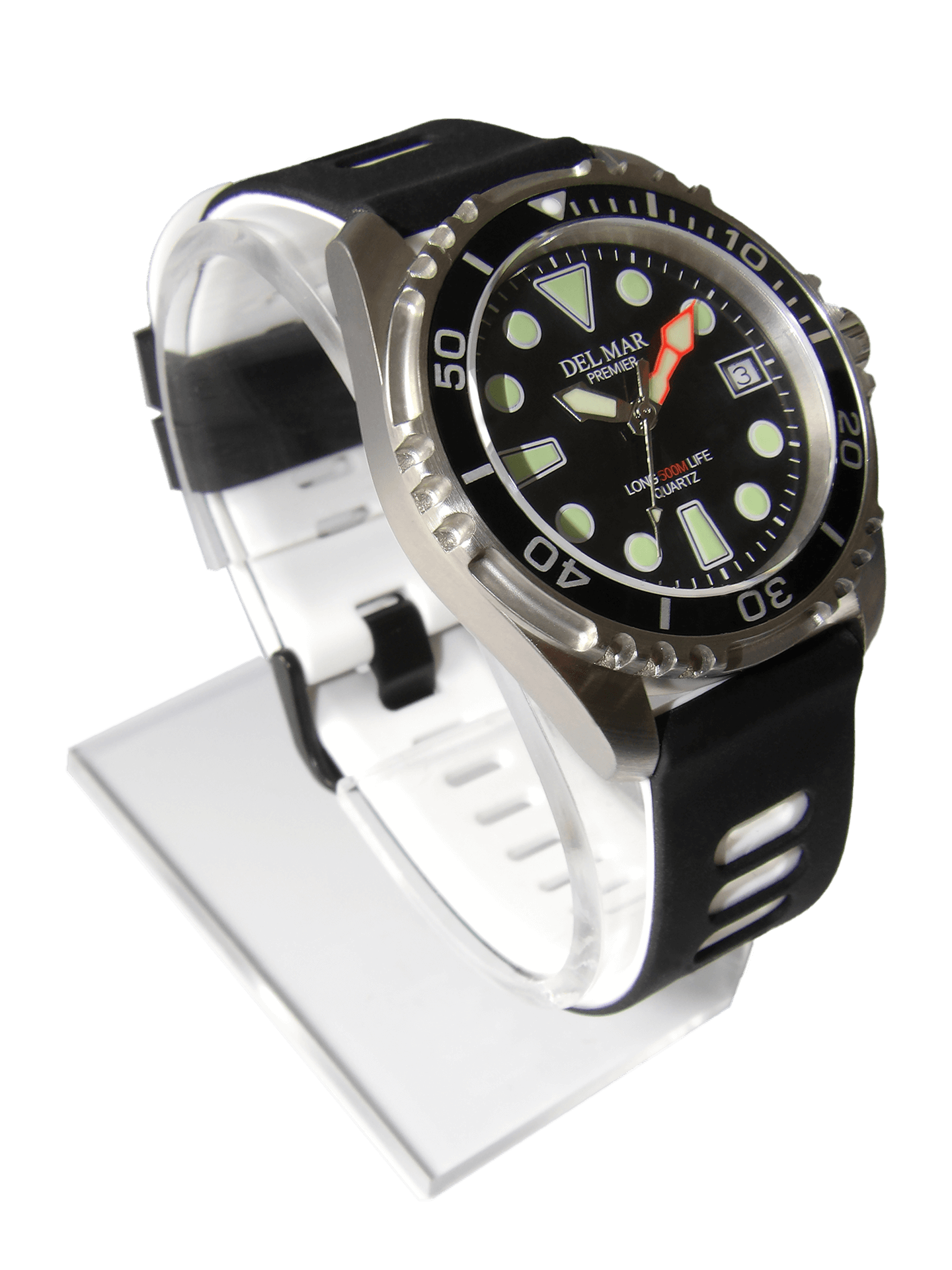 Del Mar Pro Dive 500M – Black Dial / White & Black Strap #50458