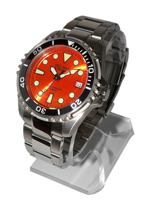 Del Mar Pro Dive 500M – Orange Dial / Stainless Steel Bracelet #50424