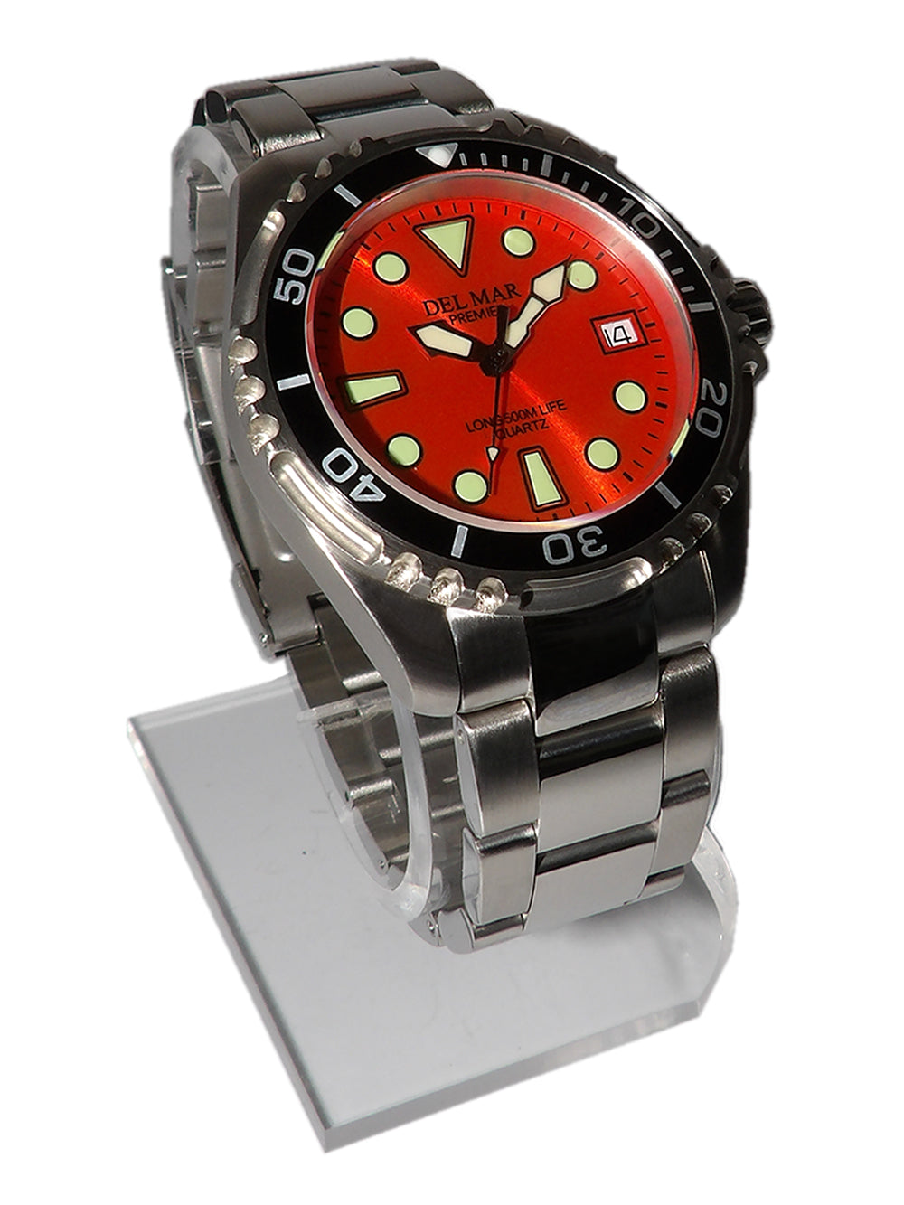 Del Mar Pro Dive 500M – Orange Dial / Stainless Steel Bracelet #50424