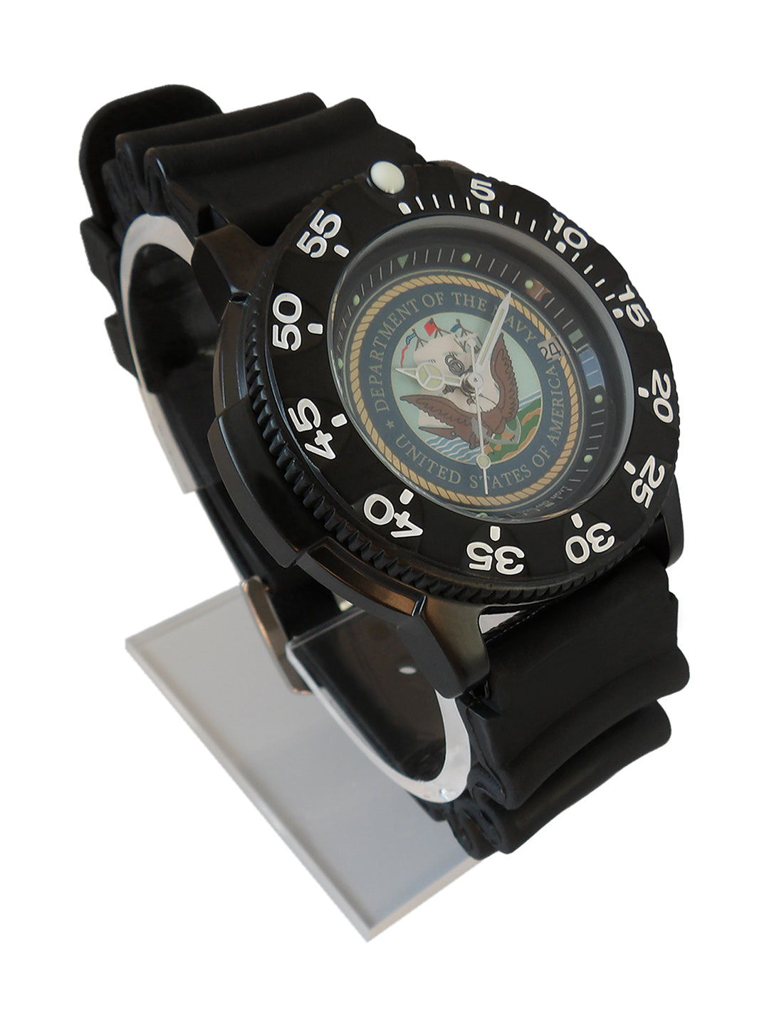 Del Mar Men's Navy Sailor Military Watch - Black Strap #50518