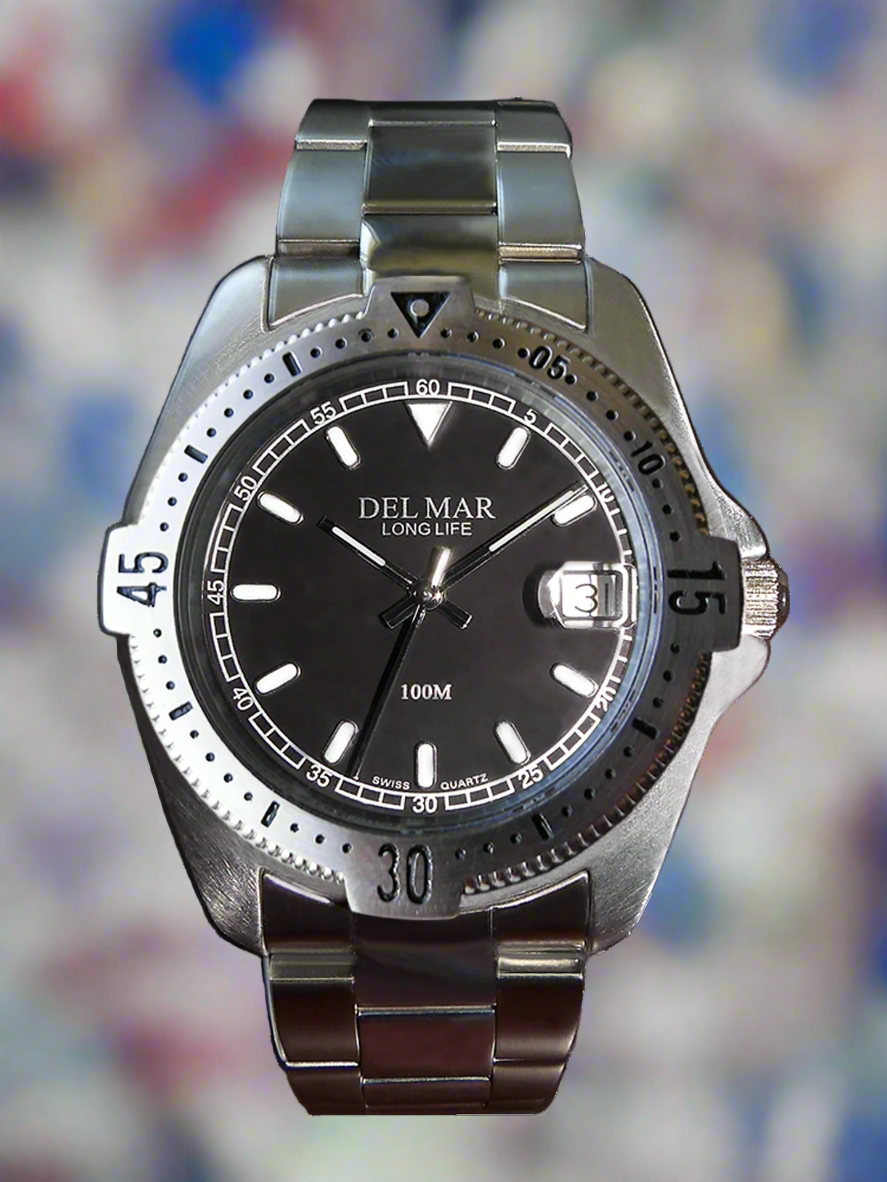 Del Mar Watches 50275 Men&'S Classic Admiral Stainless Steel Black Dial Dress Watch 5 Del Mar Watches 50275 Men&'S Classic Admiral Stainless Steel Black Dial Dress Watch 5