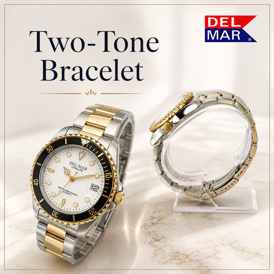 Restore the fit and finish of your Del Mar watch with a genuine two-tone stainless steel replacement bracelet. 
