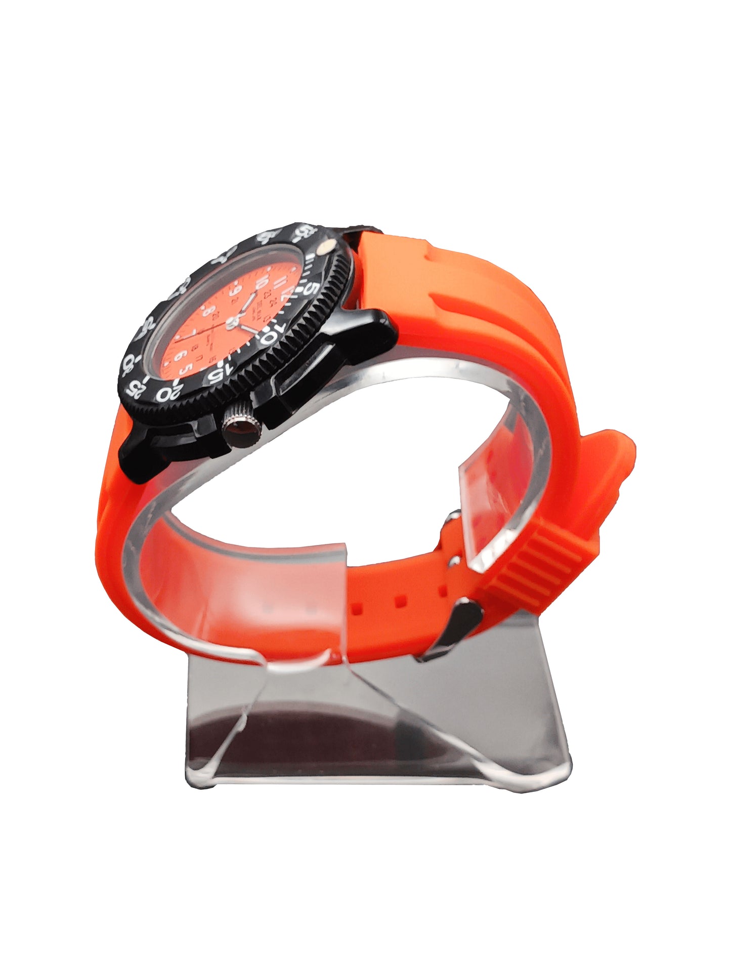 Del Mar Sand Key Orange Dial Rubber Strap Watch 50386