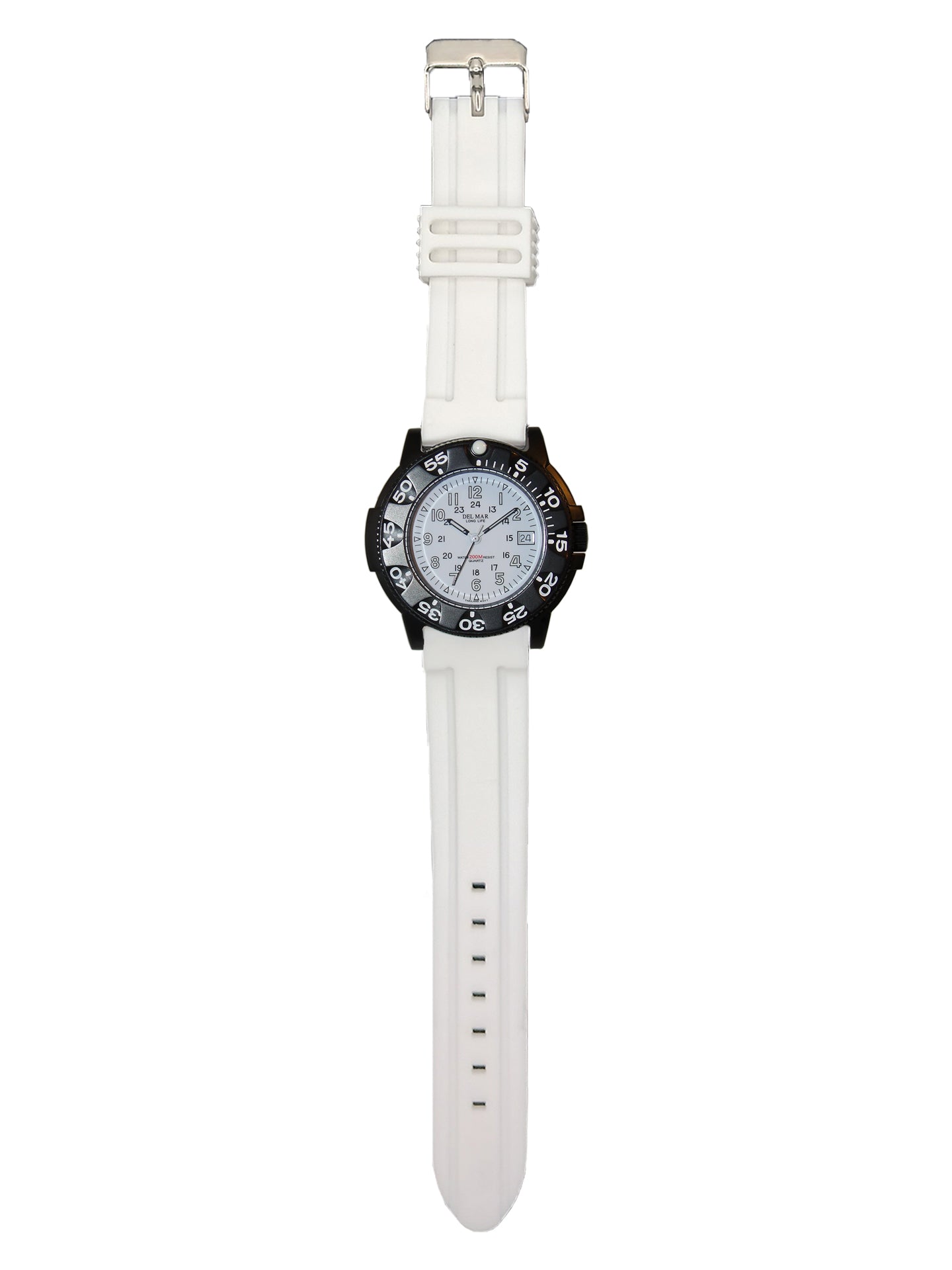 Del Mar Sand Key White Dial Rubber Strap Watch 50385